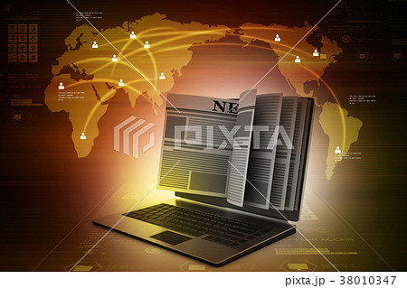 News through a laptop screen concept for online   38010347