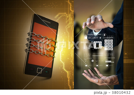Smart phone with chain, safety concept Smart phone with chain, safety concept 38010432