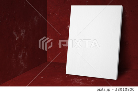 Blank poster at corner red studio room 38010800