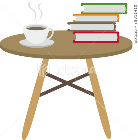 本とテーブルとコーヒーのイラスト素材 [38011410] - PIXTA