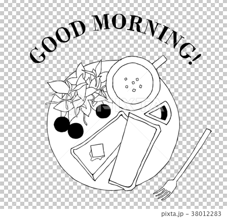 ワンプレートの朝食のイラスト素材