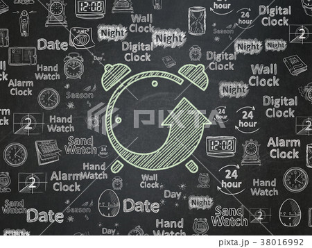 Time concept: Alarm Clock on School board 38016992