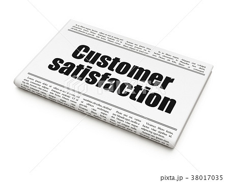 Advertising concept: newspaper headline Customer 38017035