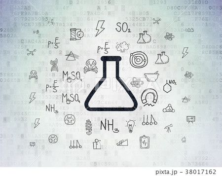 Science concept: Flask on Digital Data Paper 38017162