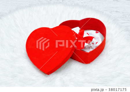 Red gift box in the shape of heart. Underwear Red gift box in the shape of heart. Underwear 38017175