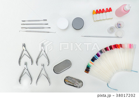 Set for manicure. Tools, nail file, palette Set for manicure. Tools, nail file, palette 38017202