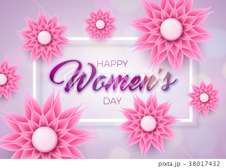8 March. Happy Women's Day Floral Greeting card 8 March. Happy Women's Day Floral Greeting card 38017432