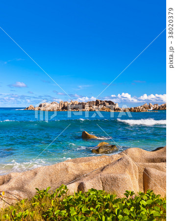Tropical beach at Seychelles Tropical beach at Seychelles 38020379