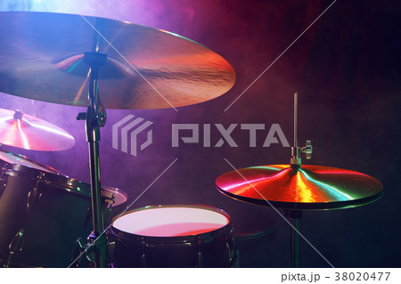 The drum set on the stage. The drum set on the stage. 38020477