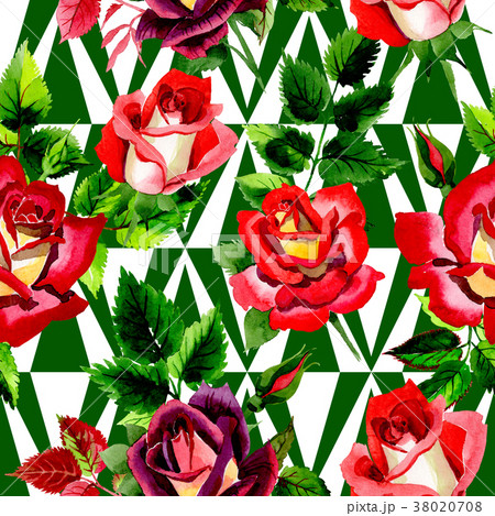 Wildflower two-color dark red rose flower pattern Wildflower two-color dark red rose flower pattern 38020708