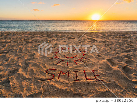 handwritten smile on sand beach handwritten smile on sand beach 38022556