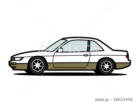 懐かしめ国産スポーツカー　ツートン　自動車イラスト 38023409