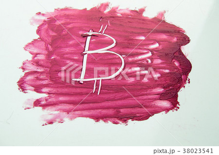 Cryptocurrency Bitcoin symbol on textured 38023541