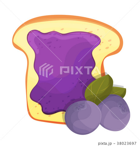 Toasted bread slice of a sandwich blueberry jam Toasted bread slice of a sandwich blueberry jam 38023697