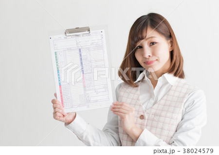 確定申告・OL(白バック) 38024579