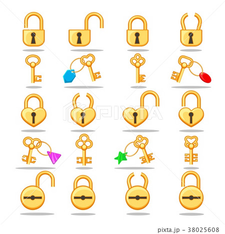 Gold locks and keys 38025608