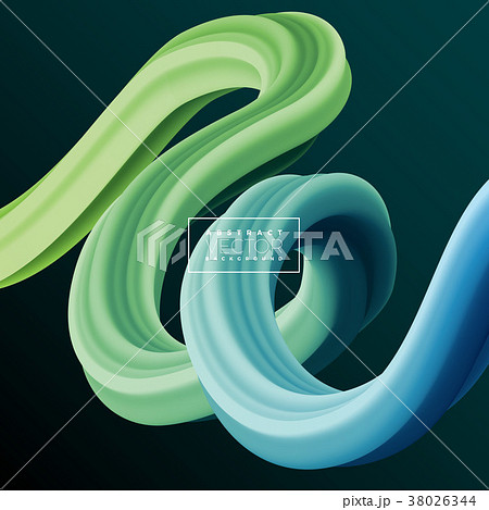 Abstract 3D Colorful Curve Line Background. Vector 38026344