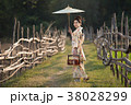 Japanese women wear kimono holding umbrellas  38028299