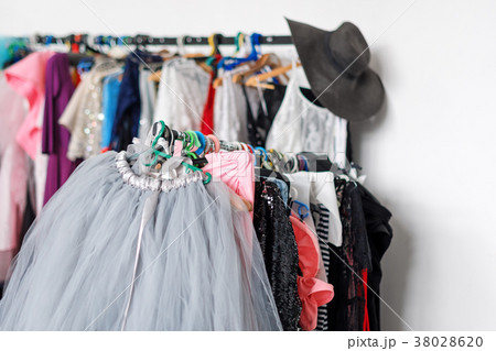 Many ladies evening gown long dresses on hanger in Many ladies evening gown long dresses on hanger in 38028620