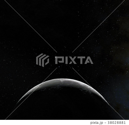 Moon surface. Realistic 3d render of moon and 38028881