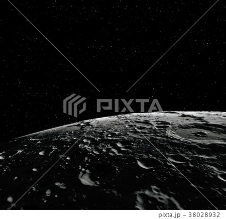 Moon surface. Realistic 3d render of moon and 38028932