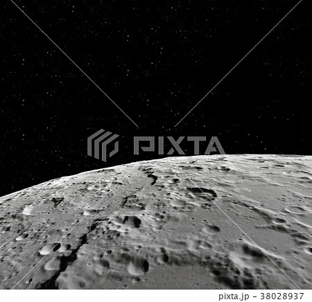 Moon surface. Realistic 3d render of moon and 38028937