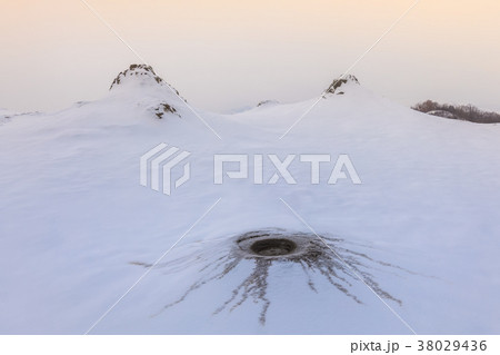 Mud Volcanoes in winter 38029436