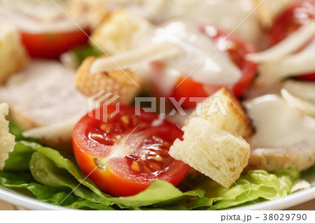 caesar salad with cherry tomatoes macro caesar salad with cherry tomatoes macro 38029790