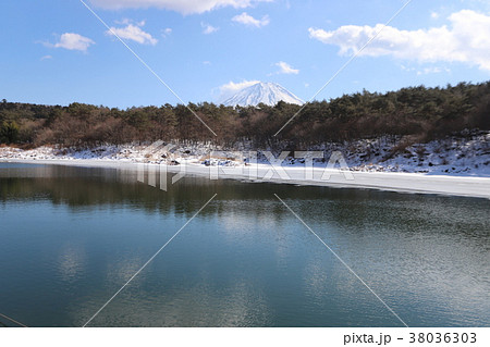 精進湖の湖面氷結 精進湖の湖面氷結 38036303