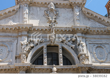 Part of facade of Saint Moses church in Venice 38039162