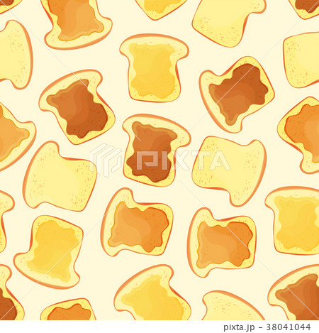 bread slice toast with jam - seamless pattern 38041044