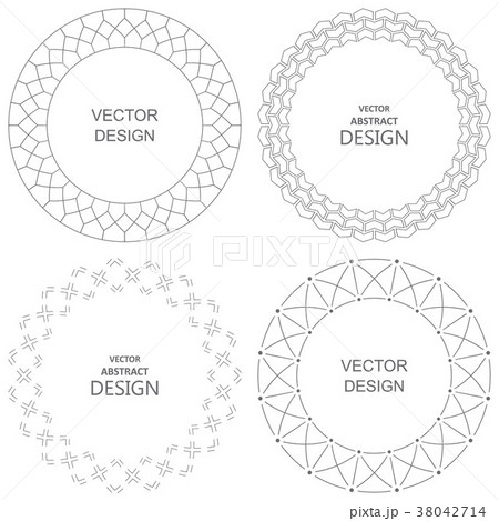 Set of monogram line vintage frames Set of monogram line vintage frames 38042714
