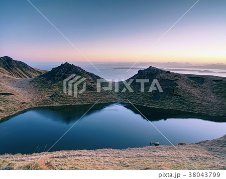 Lake on mountains and of Scottish Highlands 38043799