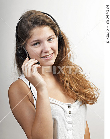 Young female customer service agent Young female customer service agent 38044184