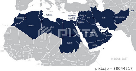 Map of Middle East. Vector 38044217
