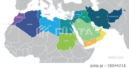 Map of Middle East. Vector Map of Middle East. Vector 38044218