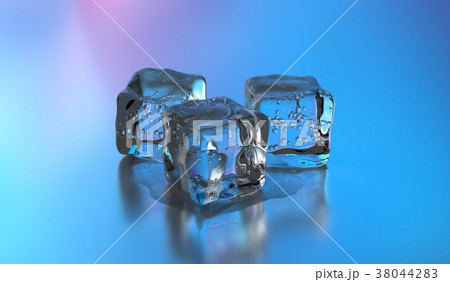 3D Ice cubes. 3D rendering. 38044283