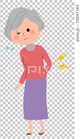 シニア女性 腰痛 シニア女性 腰痛 38045163