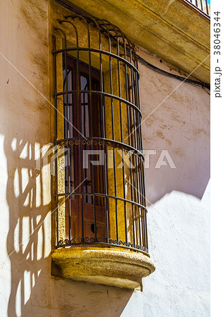 Stylish balcony with a metal railing Stylish balcony with a metal railing 38046344