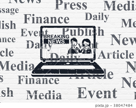 News concept: Breaking News On Laptop on wall 38047484