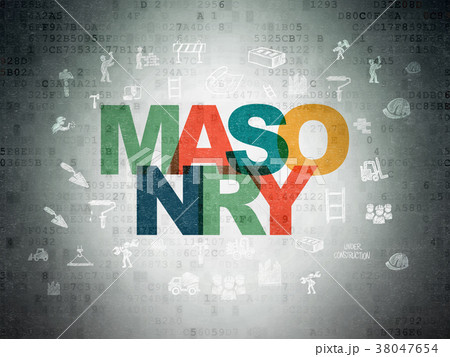 Construction concept: Masonry on Digital Data Construction concept: Masonry on Digital Data 38047654