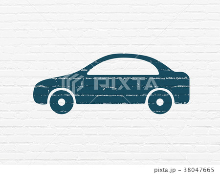 Tourism concept: Car on wall background 38047665