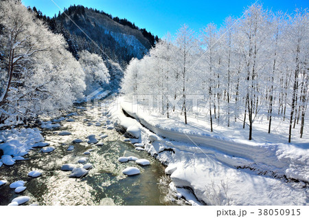 秋田内陸線　沿線冬景色 38050915