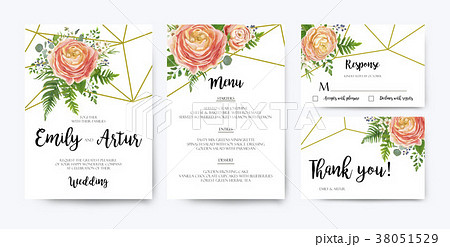 Wedding Invitation, floral invite card Design Wedding Invitation, floral invite card Design 38051529