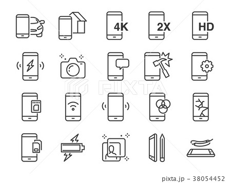 Mobile line icon set 38054452