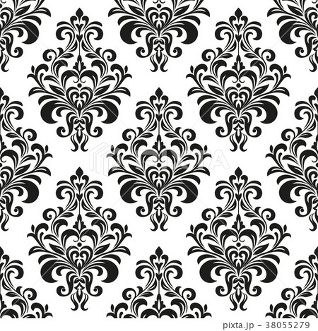 Floral pattern. Wallpaper baroque, damask.  38055279