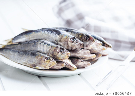Raw sardines fish. 38056437