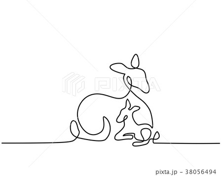 Continuous line drawing. Deer logo 38056494