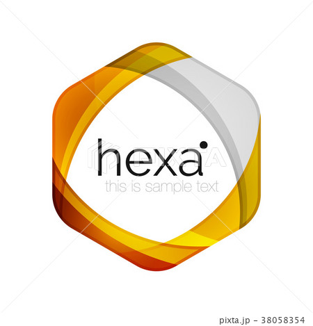 Clean professional business hexagon emblem Clean professional business hexagon emblem 38058354