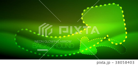 Neon techno arrow, digital abstract background Neon techno arrow, digital abstract background 38058403